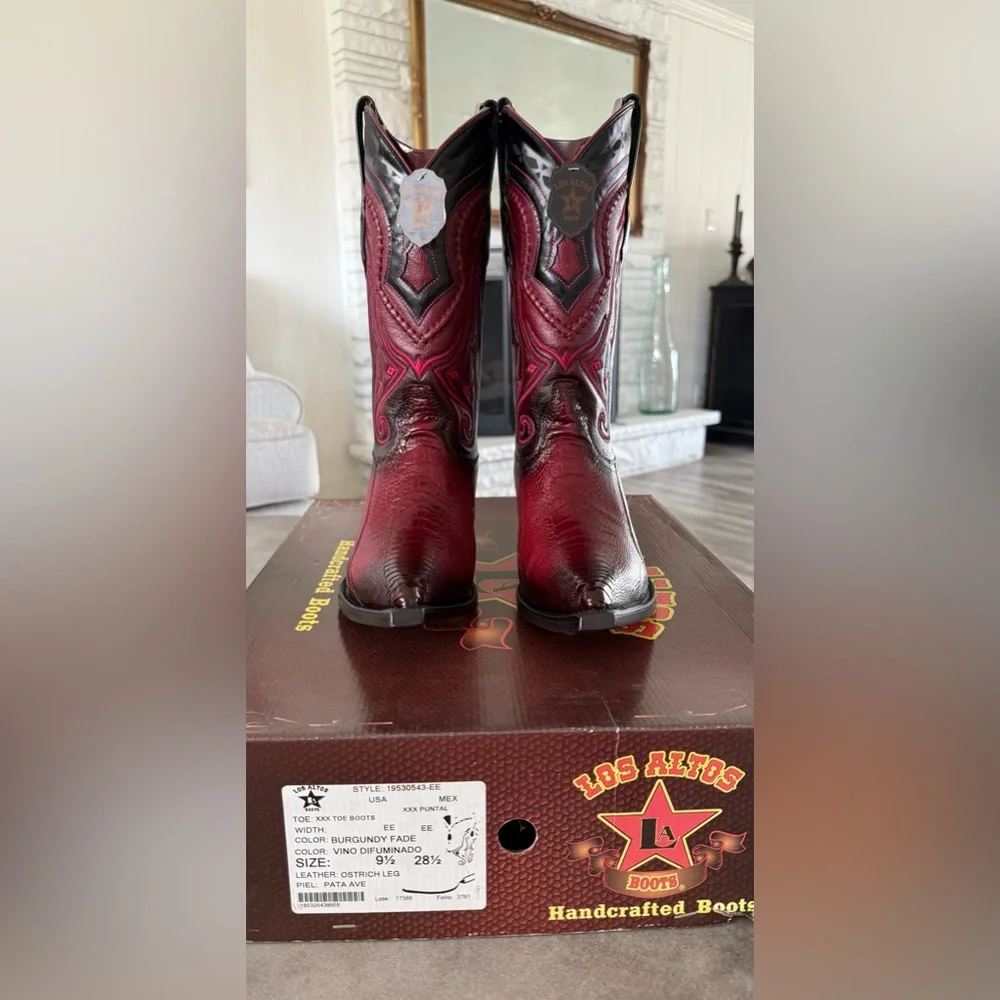 NWT/NIB Men's Leather Cowboy Boots size 9.5 wide. - Picture 6 of 13